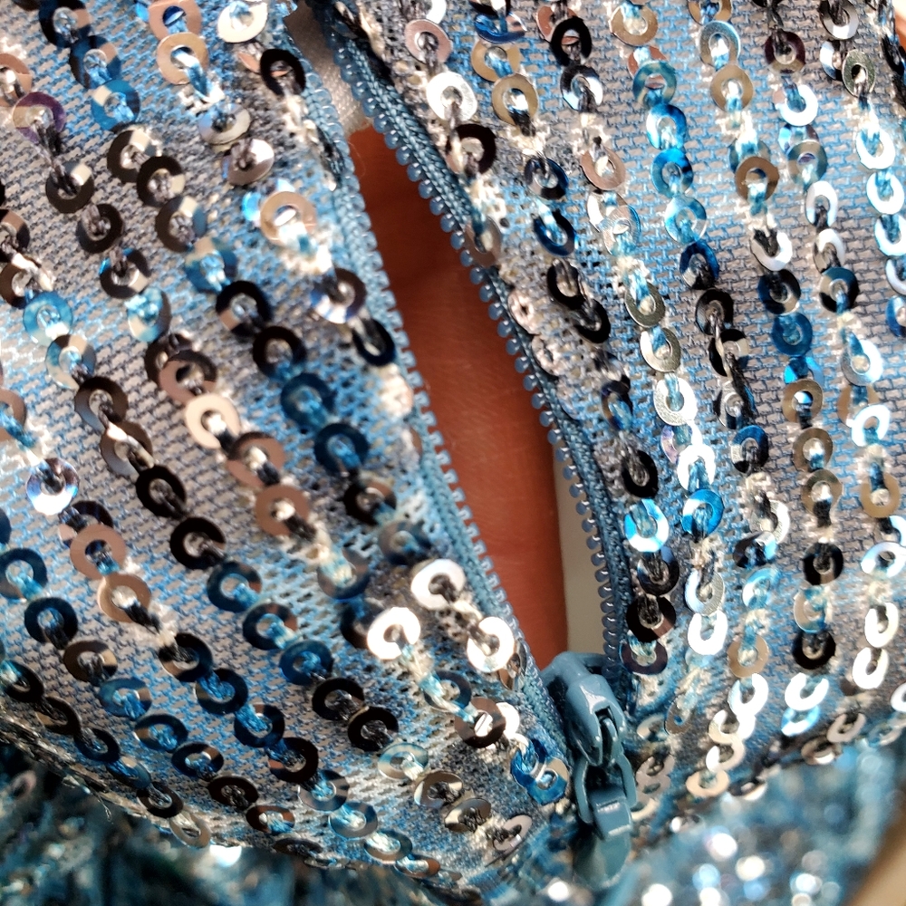 Superdown Blue Sequin Spaghetti Strap Mini Dress - image 5